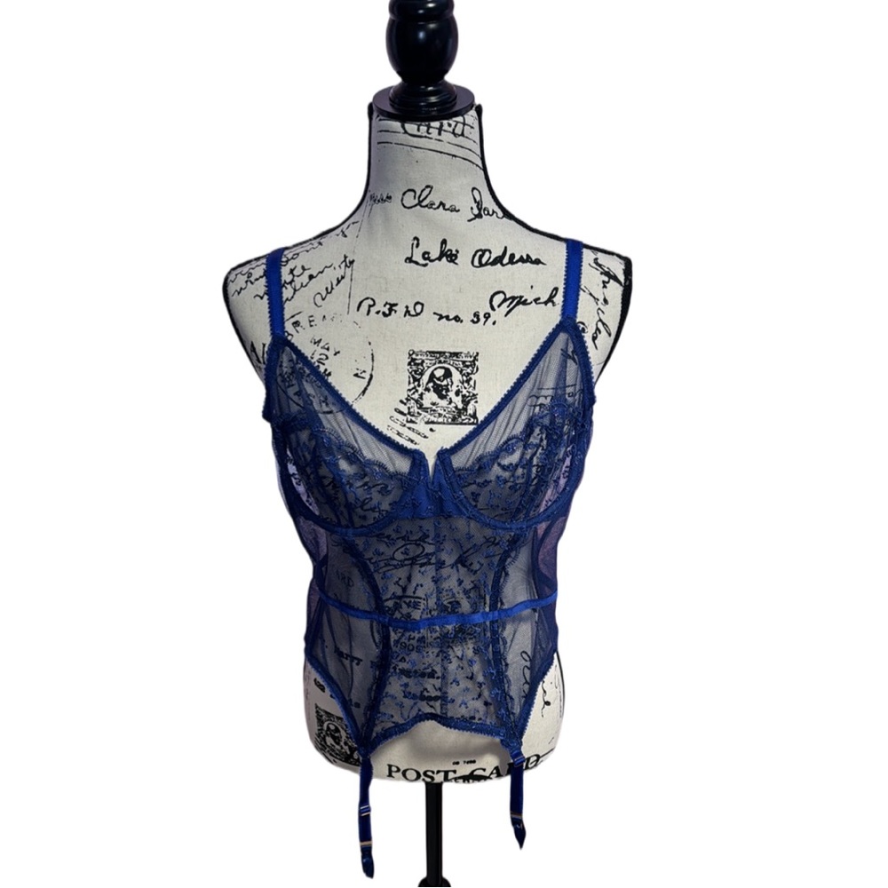 Savage X Fenty Blue Lace Wireless Teddy – Size XL